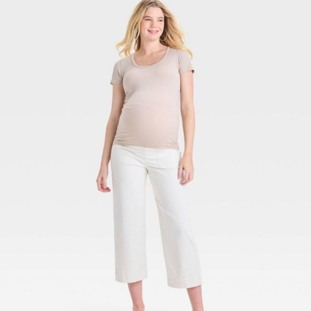 Over Belly High-Rise Wide Leg Maternity Pull-On
Pa Cream - Picture 4 of 6